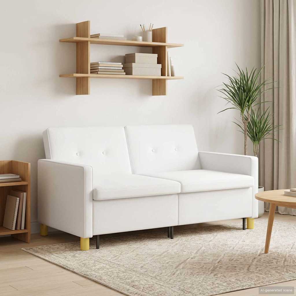 Schlafsofa Ausziehbar Weiß Stoff