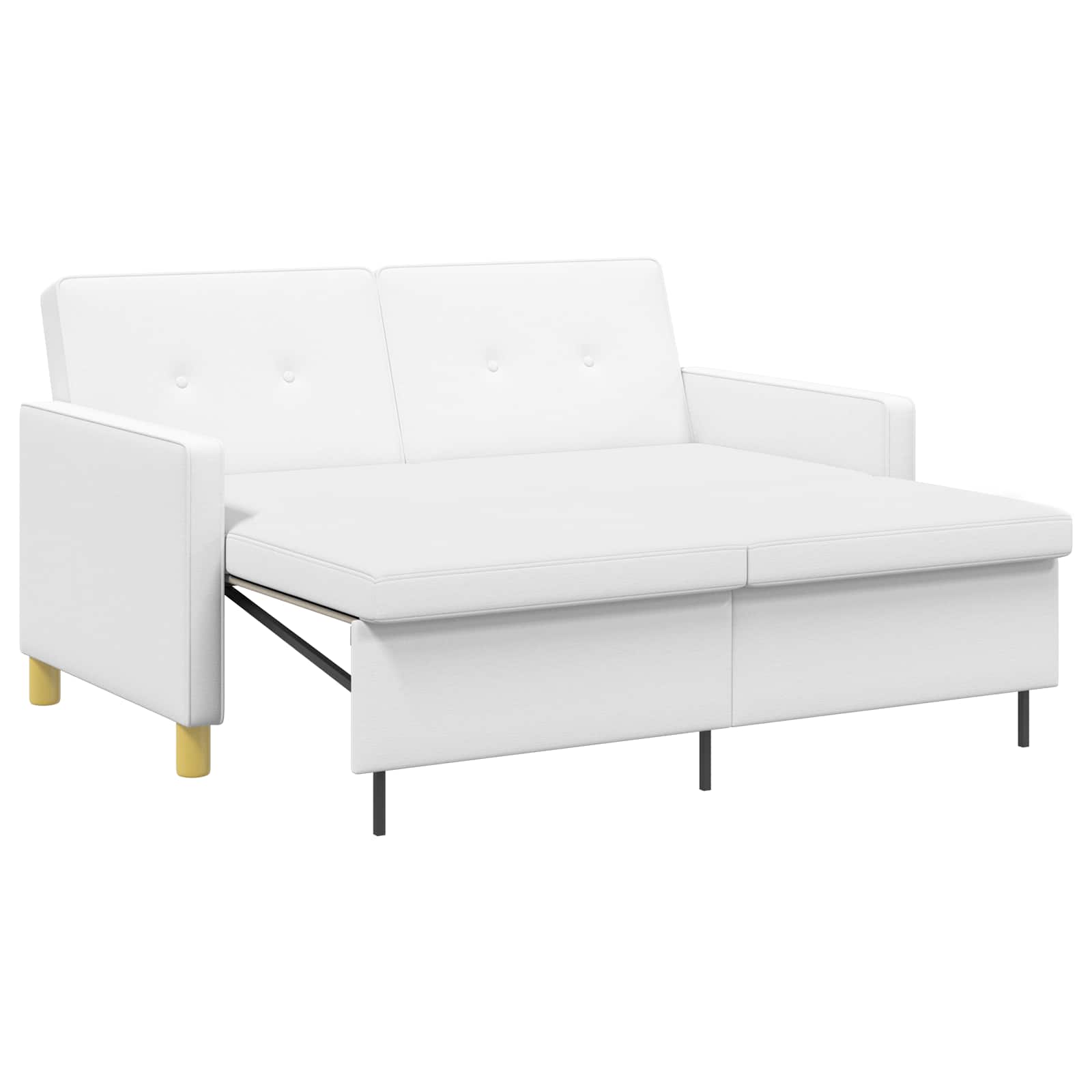 Schlafsofa Ausziehbar Weiß Stoff