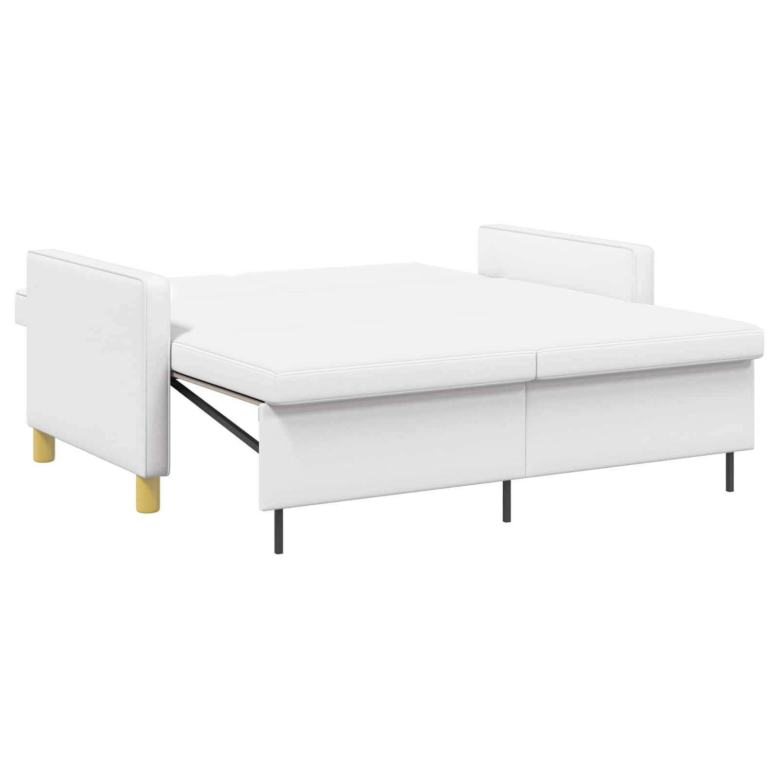 Schlafsofa Ausziehbar Weiß Stoff