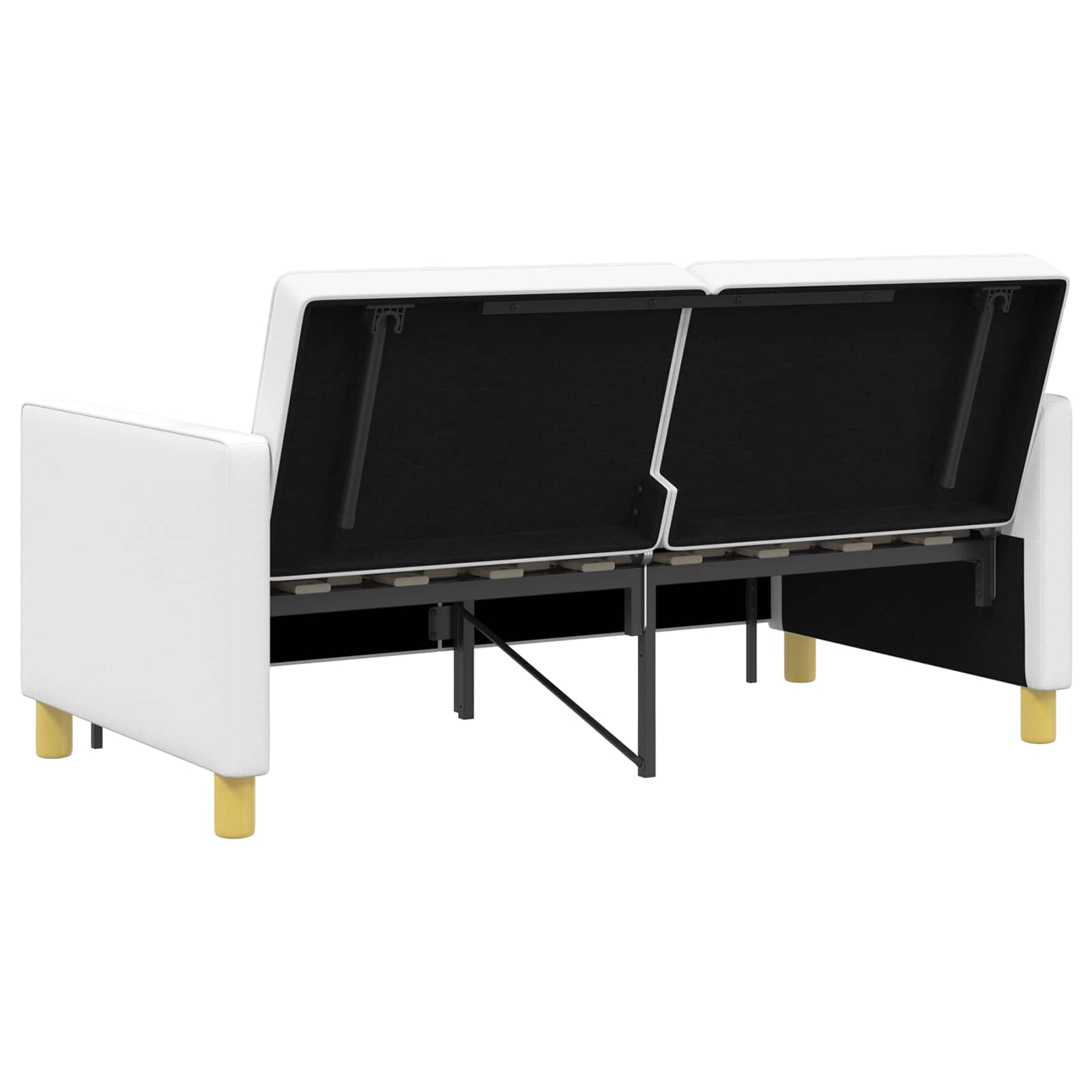 Schlafsofa Ausziehbar Weiß Stoff