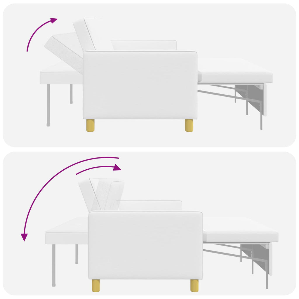 Schlafsofa Ausziehbar Weiß Stoff