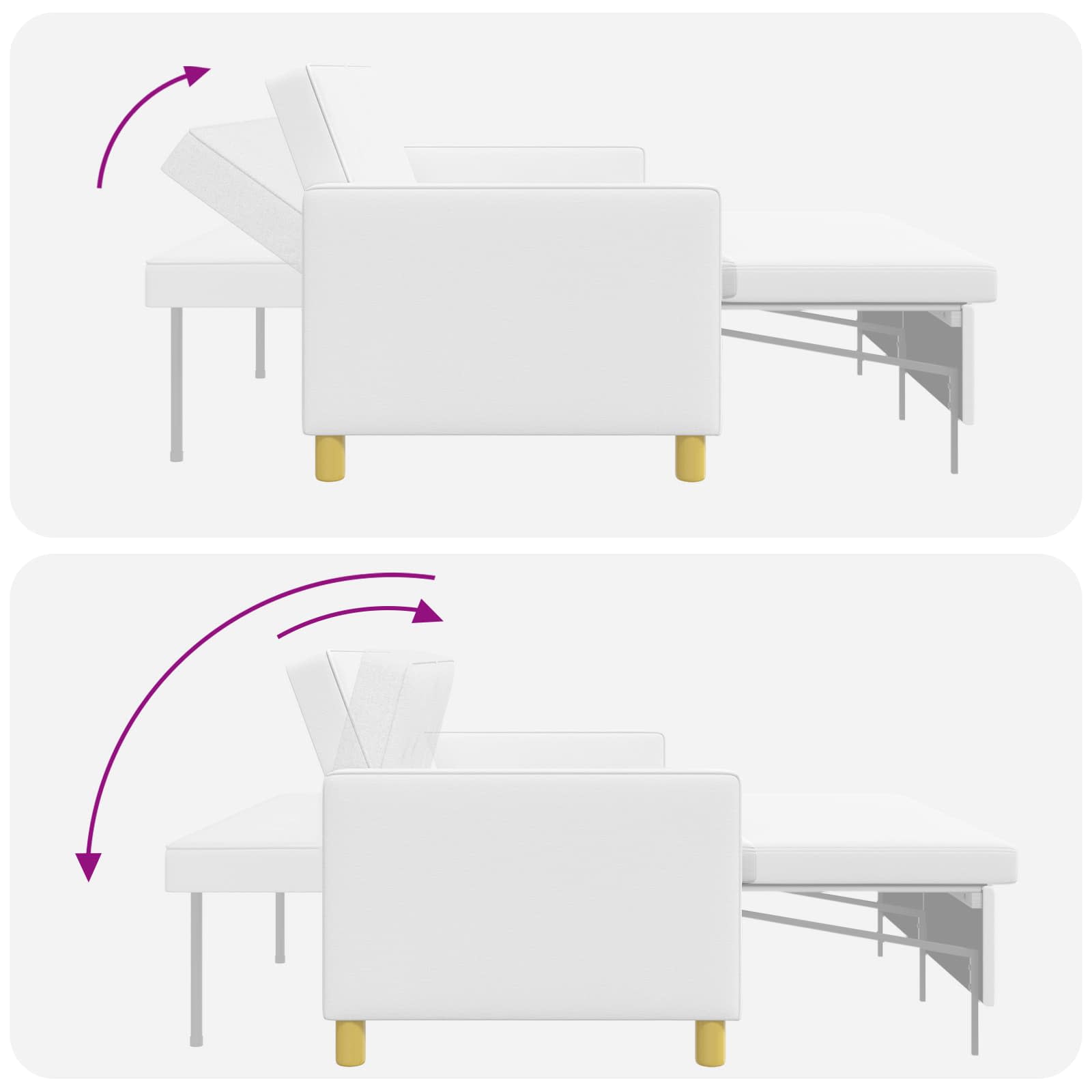 Schlafsofa Ausziehbar Weiß Stoff