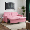 Schlafsofa Ausziehbar Rosa Stoff