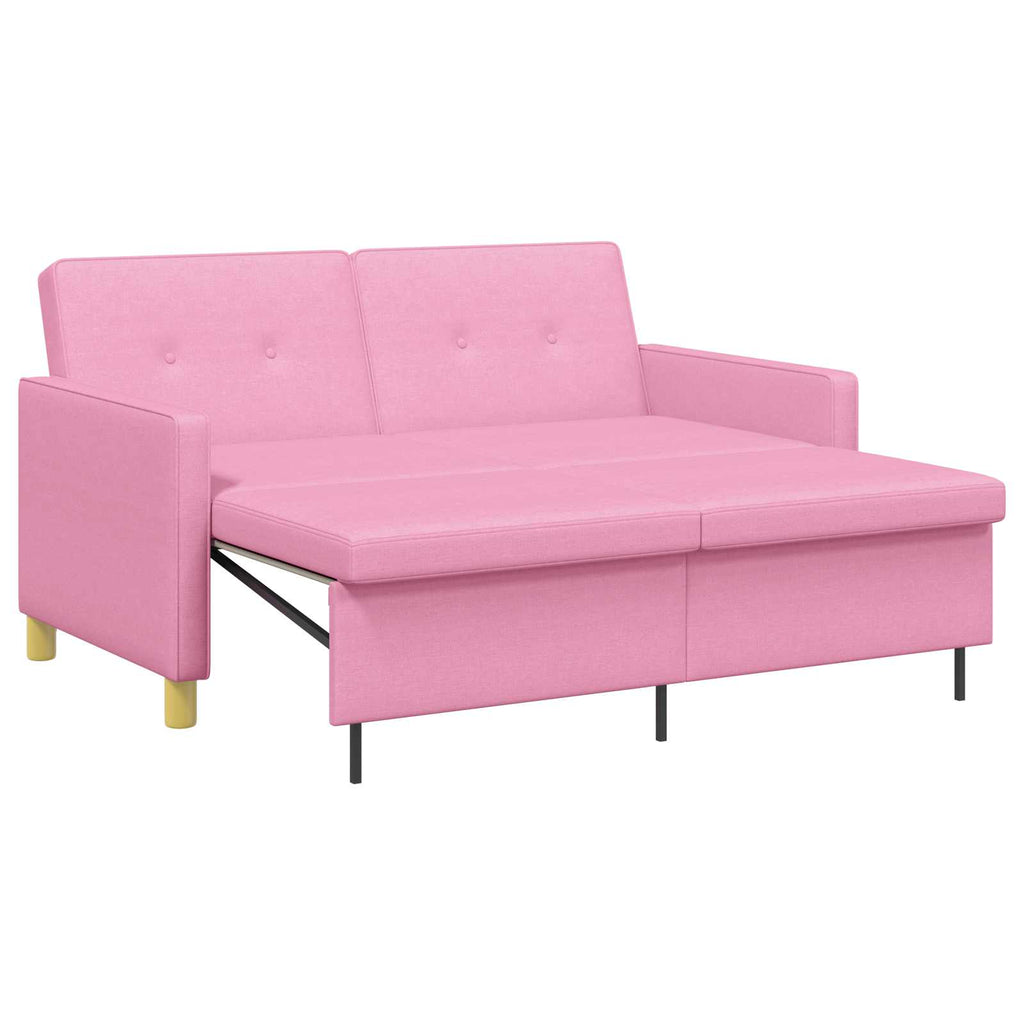 Schlafsofa Ausziehbar Rosa Stoff