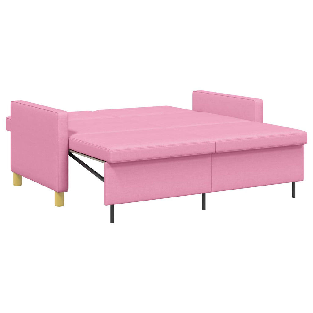 Schlafsofa Ausziehbar Rosa Stoff