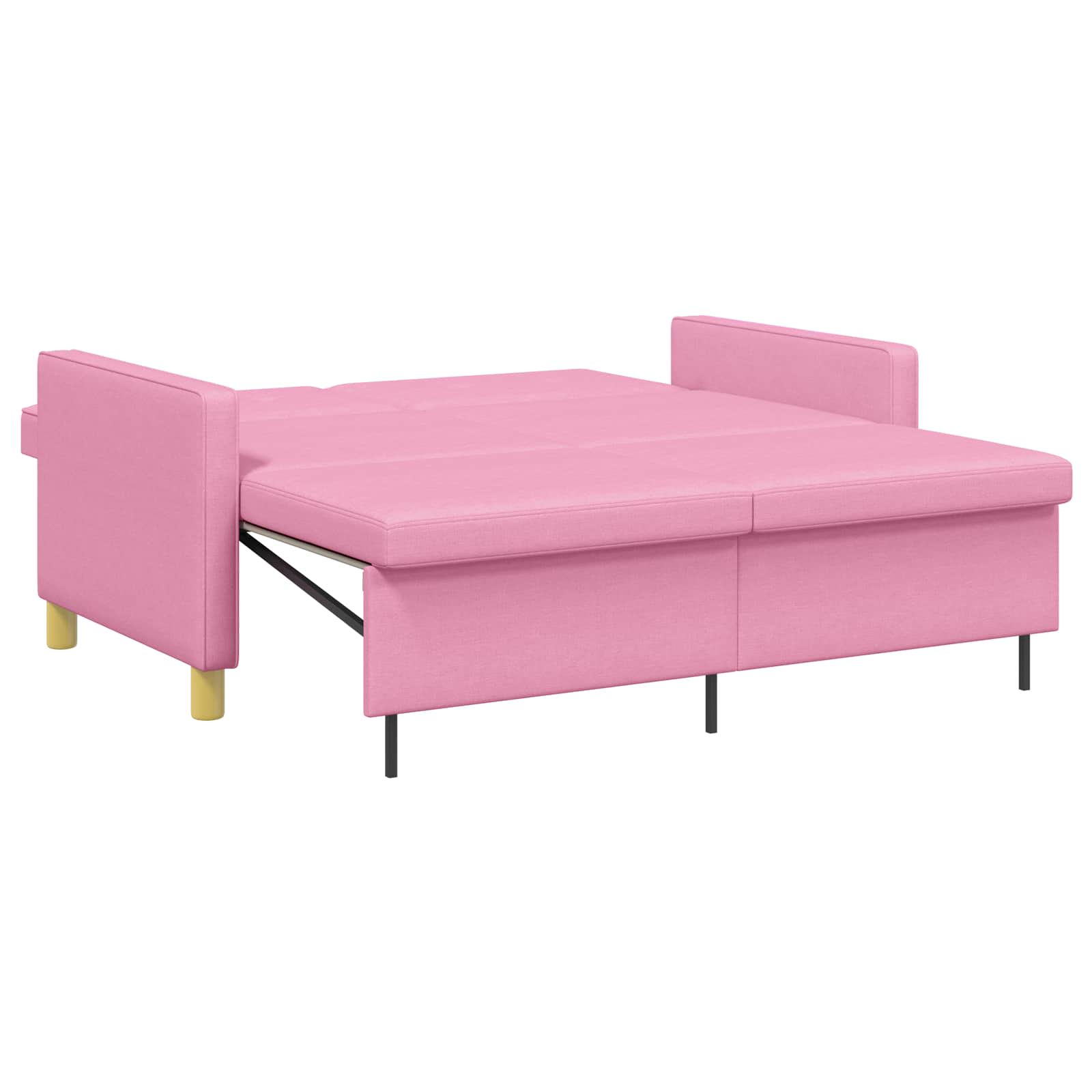 Schlafsofa Ausziehbar Rosa Stoff