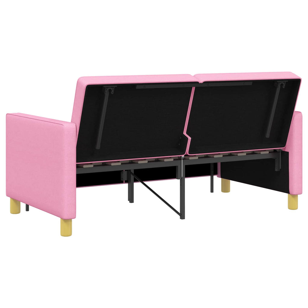 Schlafsofa Ausziehbar Rosa Stoff