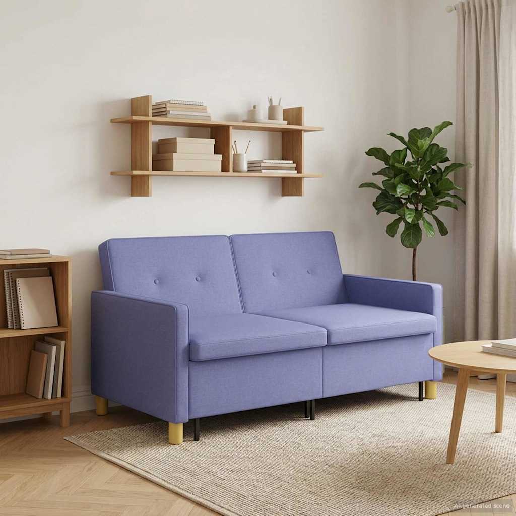 Schlafsofa Ausziehbar Jeans blau Stoff