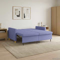 Schlafsofa Ausziehbar Jeans blau Stoff