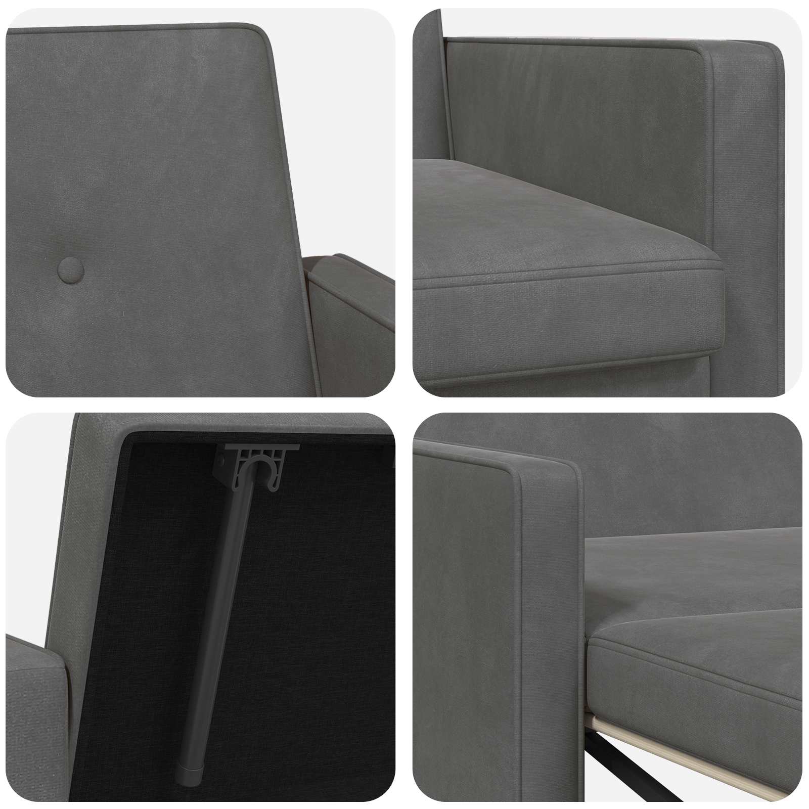 Schlafsofa Dunkelgrau Stoff