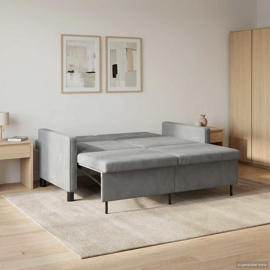 Schlafsofa Dunkelgrau Stoff