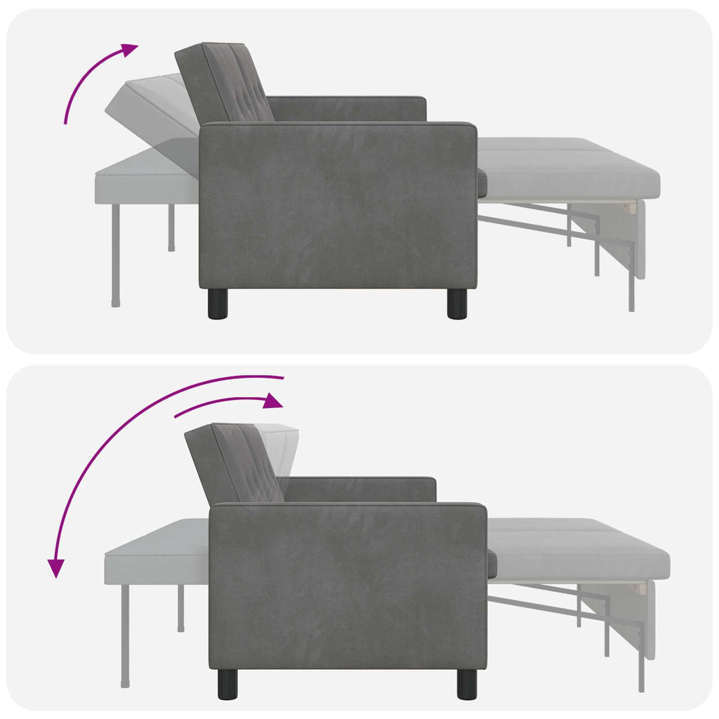 Schlafsofa Dunkelgrau Stoff