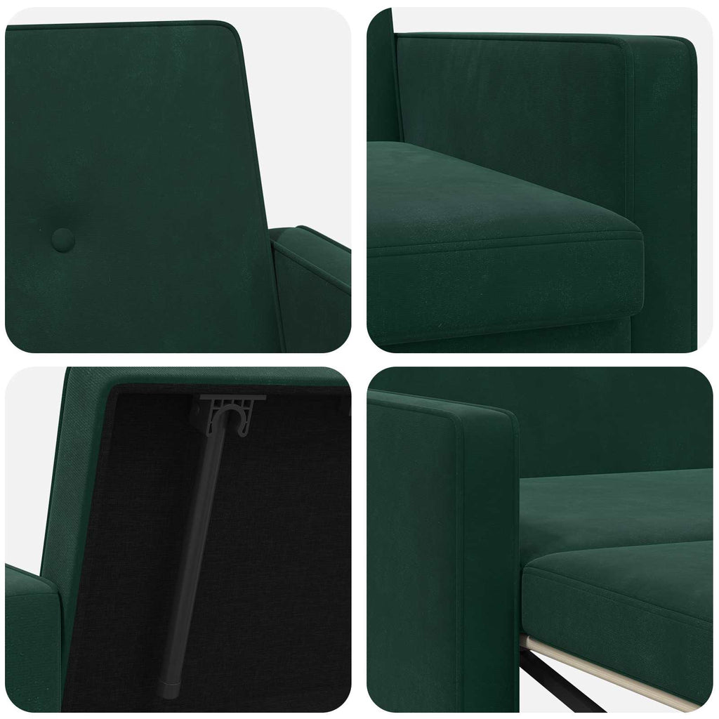 Schlafsofa Dunkelgrün Stoff