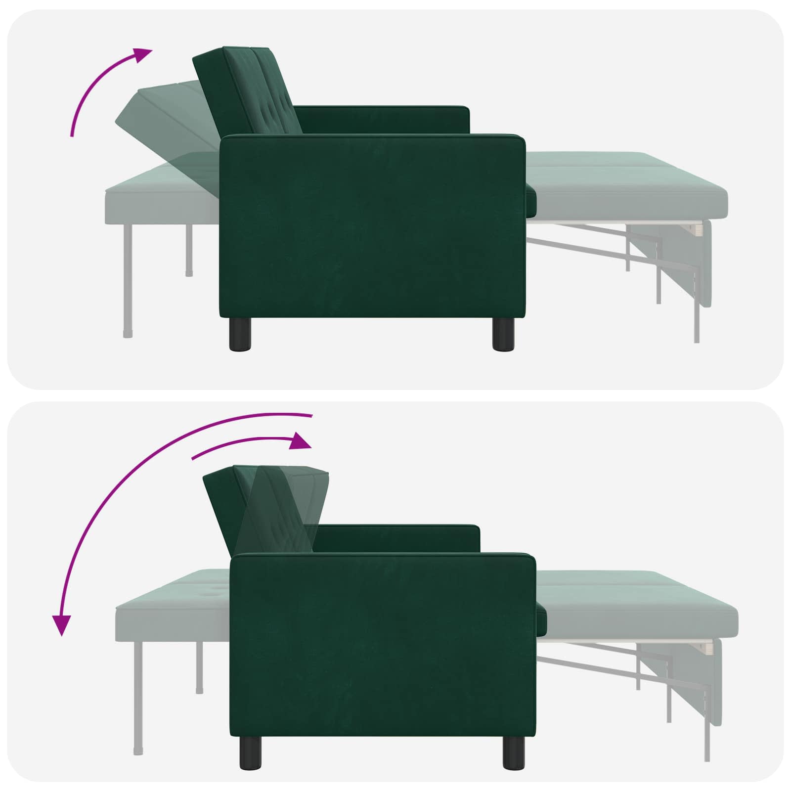 Schlafsofa Dunkelgrün Stoff