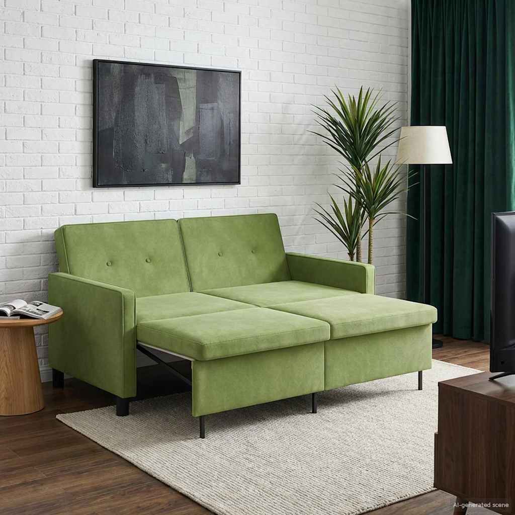 Schlafsofa Hellgrün Stoff