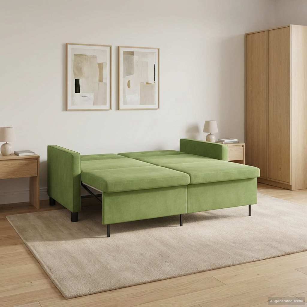 Schlafsofa Hellgrün Stoff