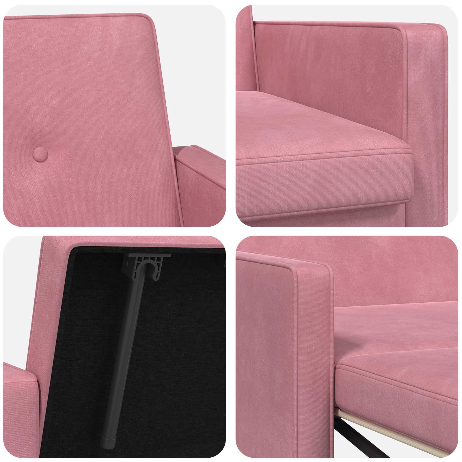 Schlafsofa Rosa Stoff
