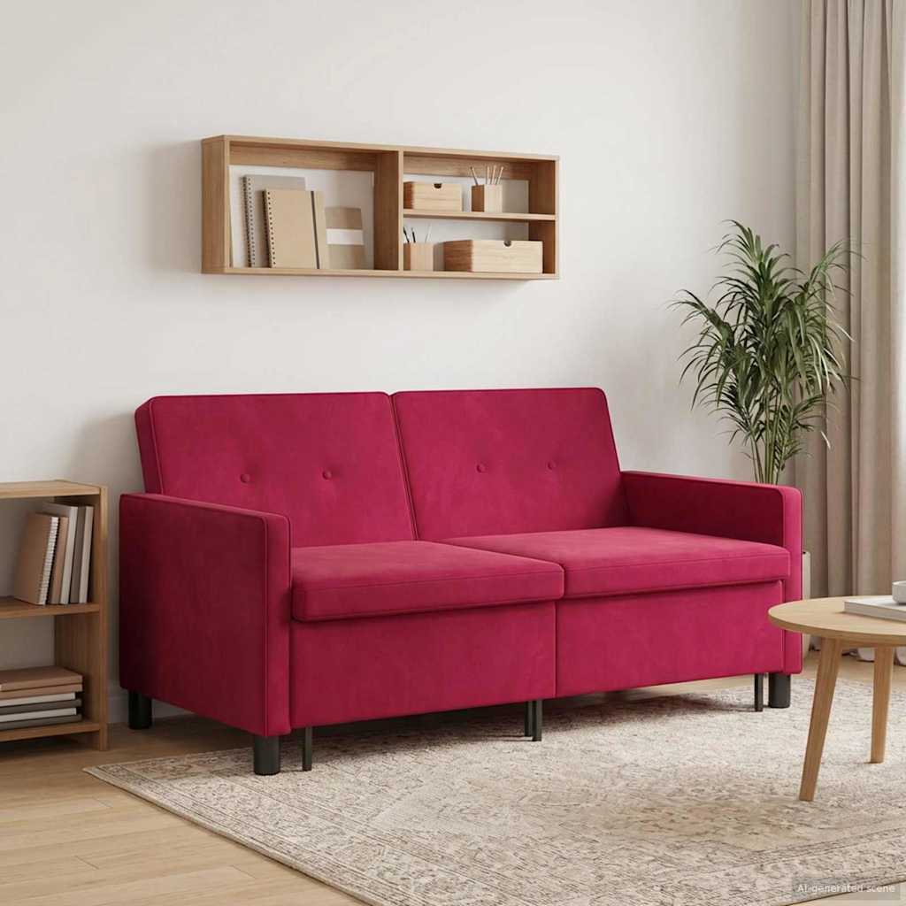 Schlafsofa Weinrot Stoff