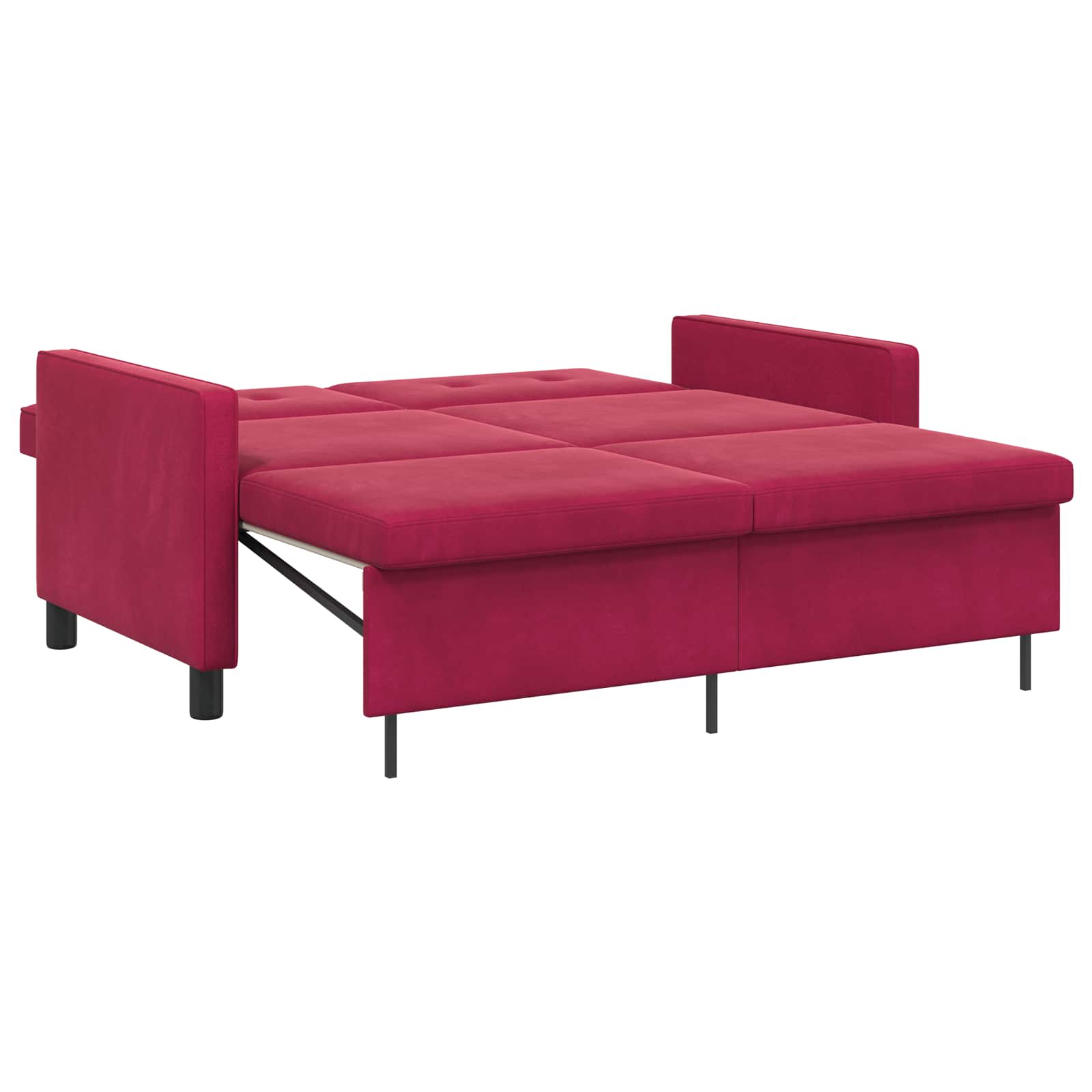 Schlafsofa Weinrot Stoff