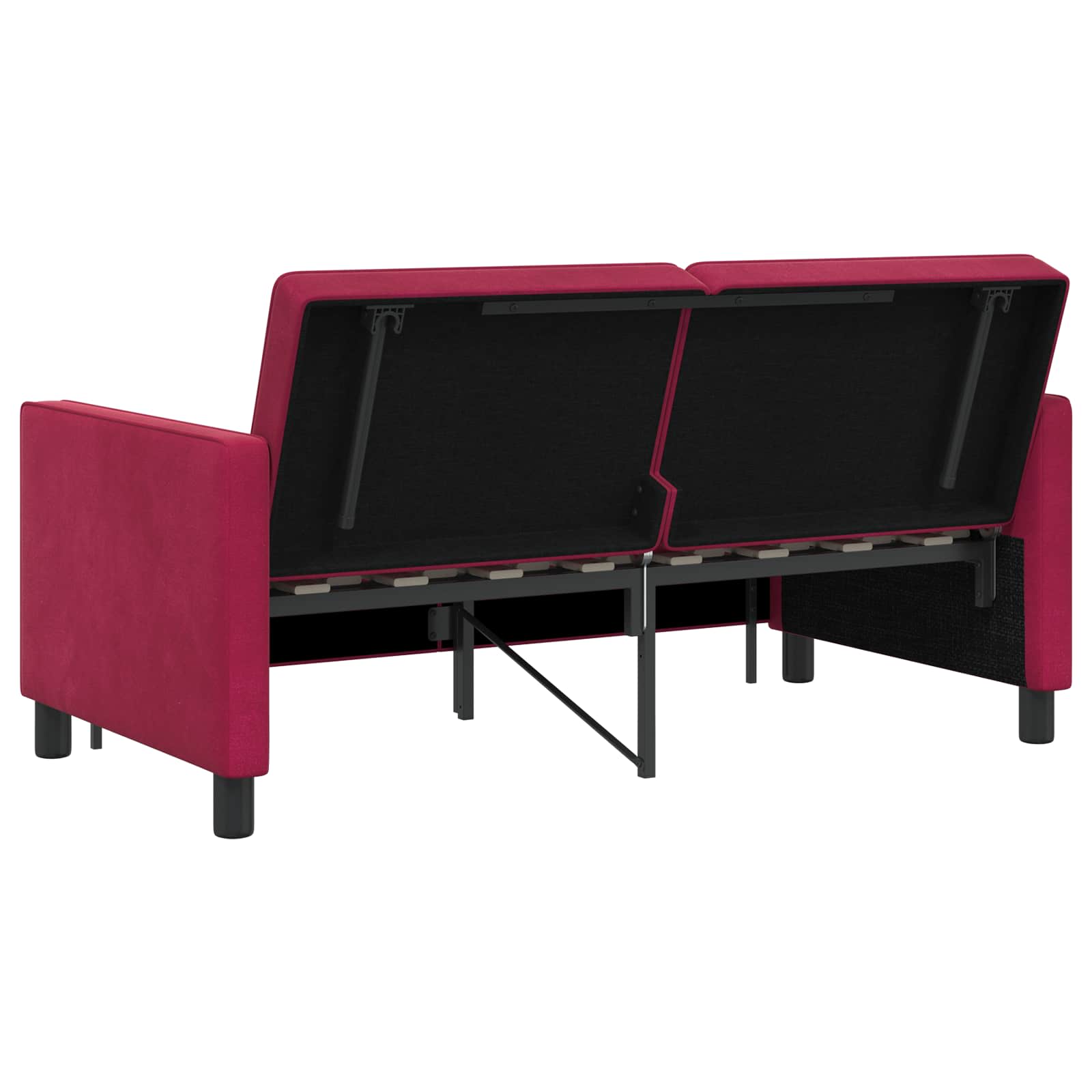 Schlafsofa Weinrot Stoff