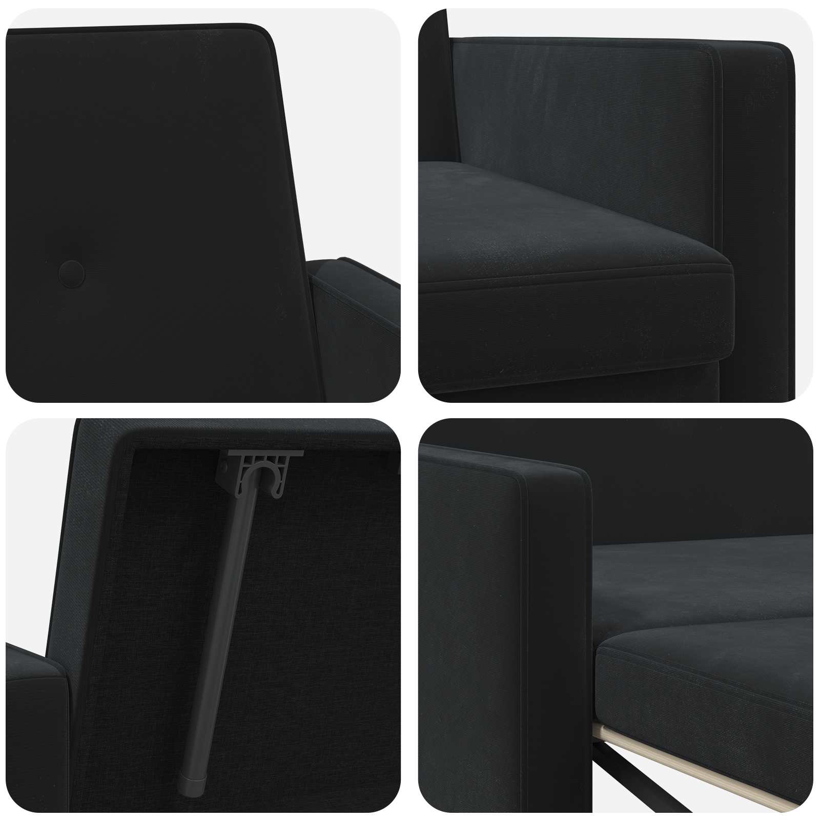 Schlafsofa Schwarz Stoff