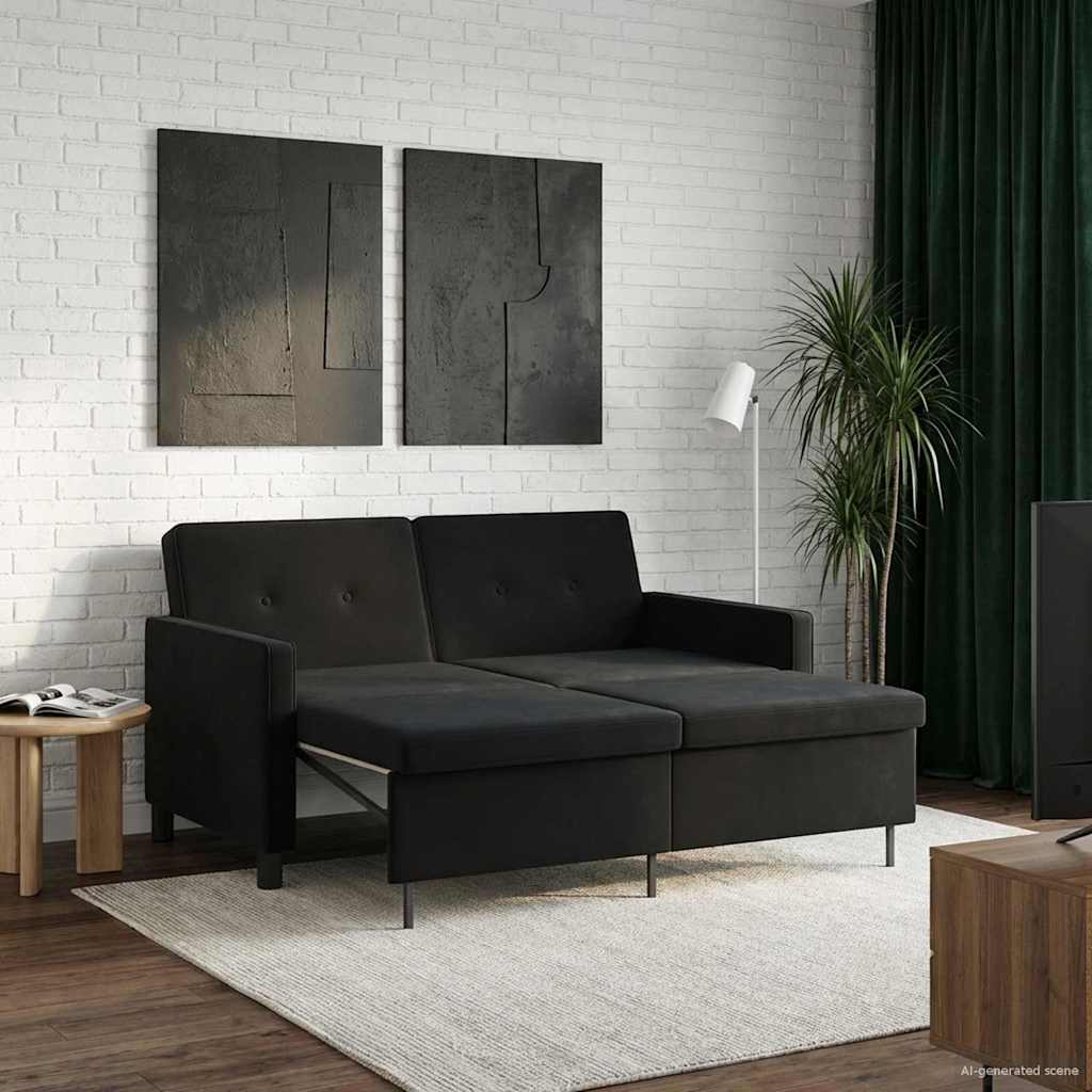 Schlafsofa Schwarz Stoff