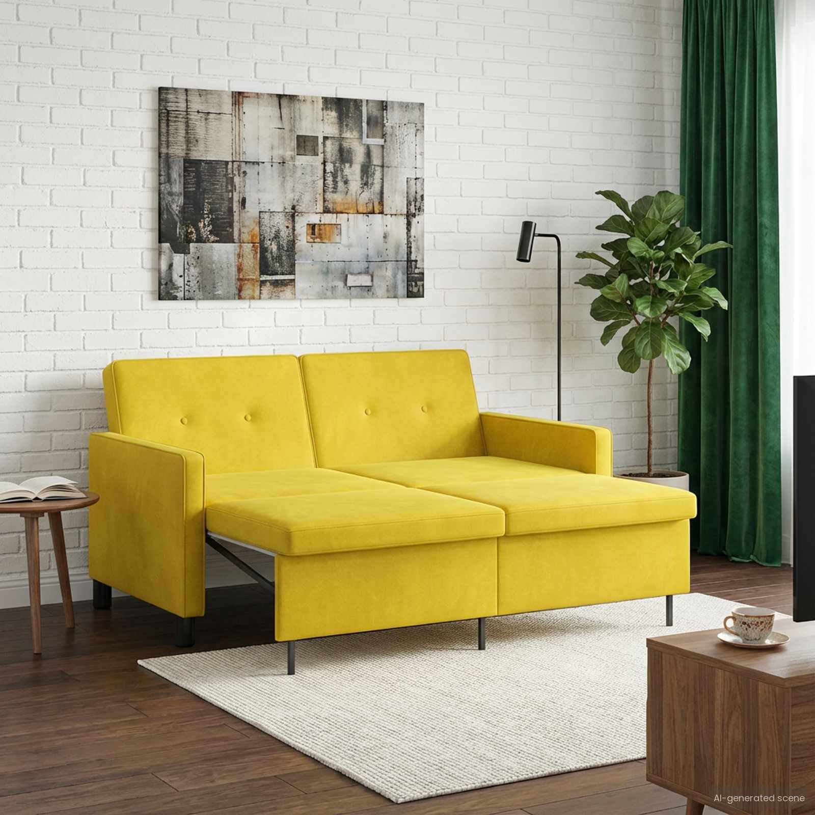 Schlafsofa Gelb Stoff