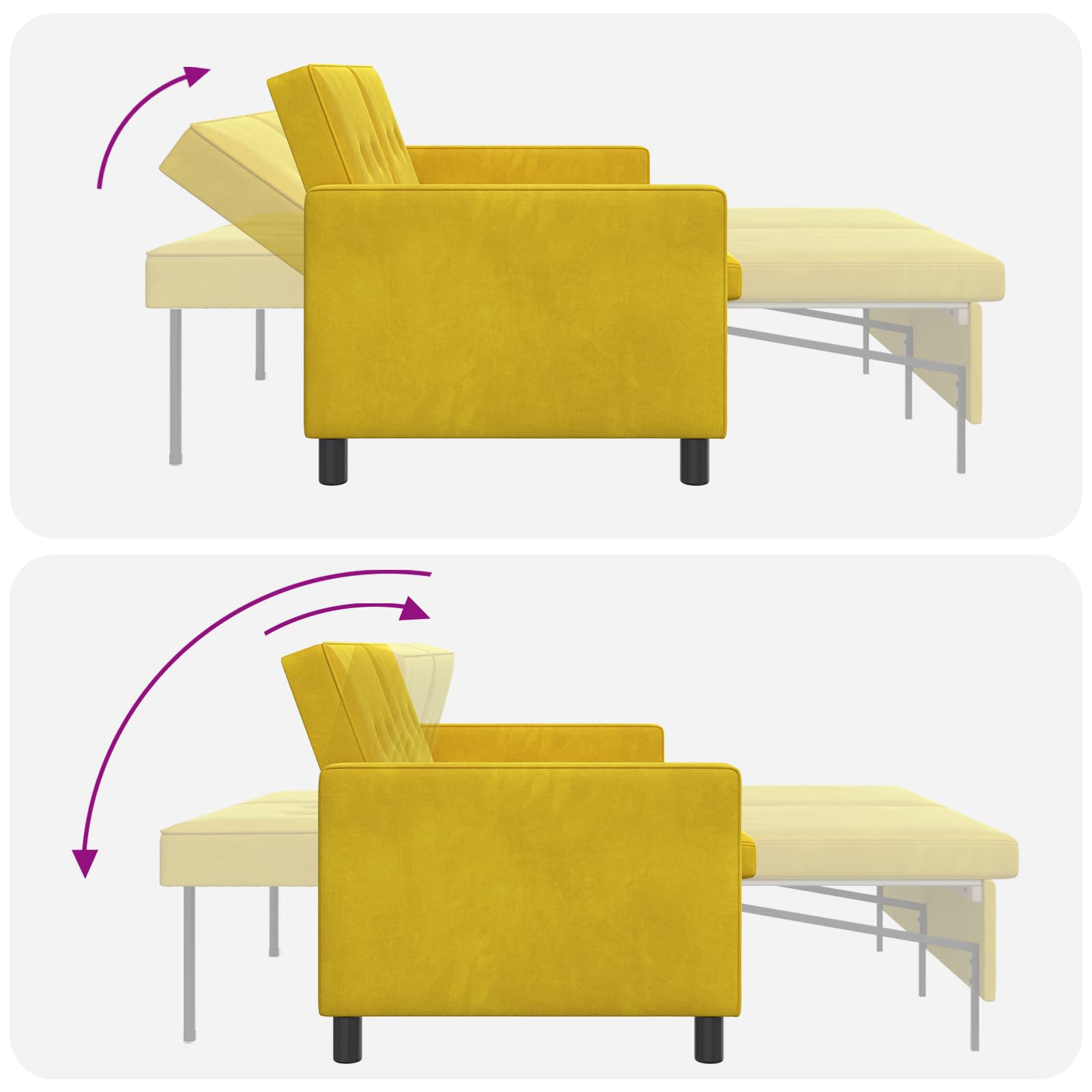 Schlafsofa Gelb Stoff