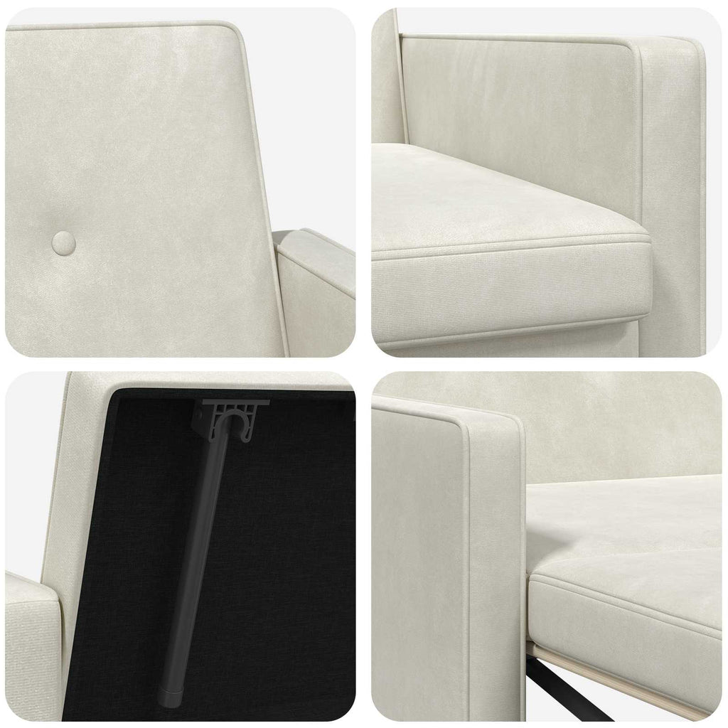 Schlafsofa Creme Stoff