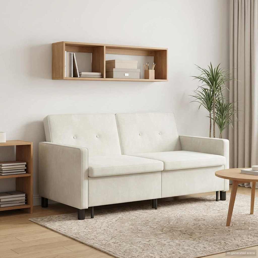 Schlafsofa Creme Stoff