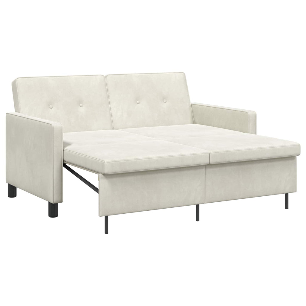Schlafsofa Creme Stoff