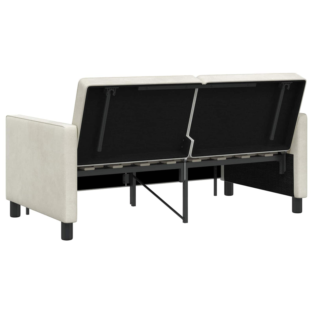 Schlafsofa Creme Stoff