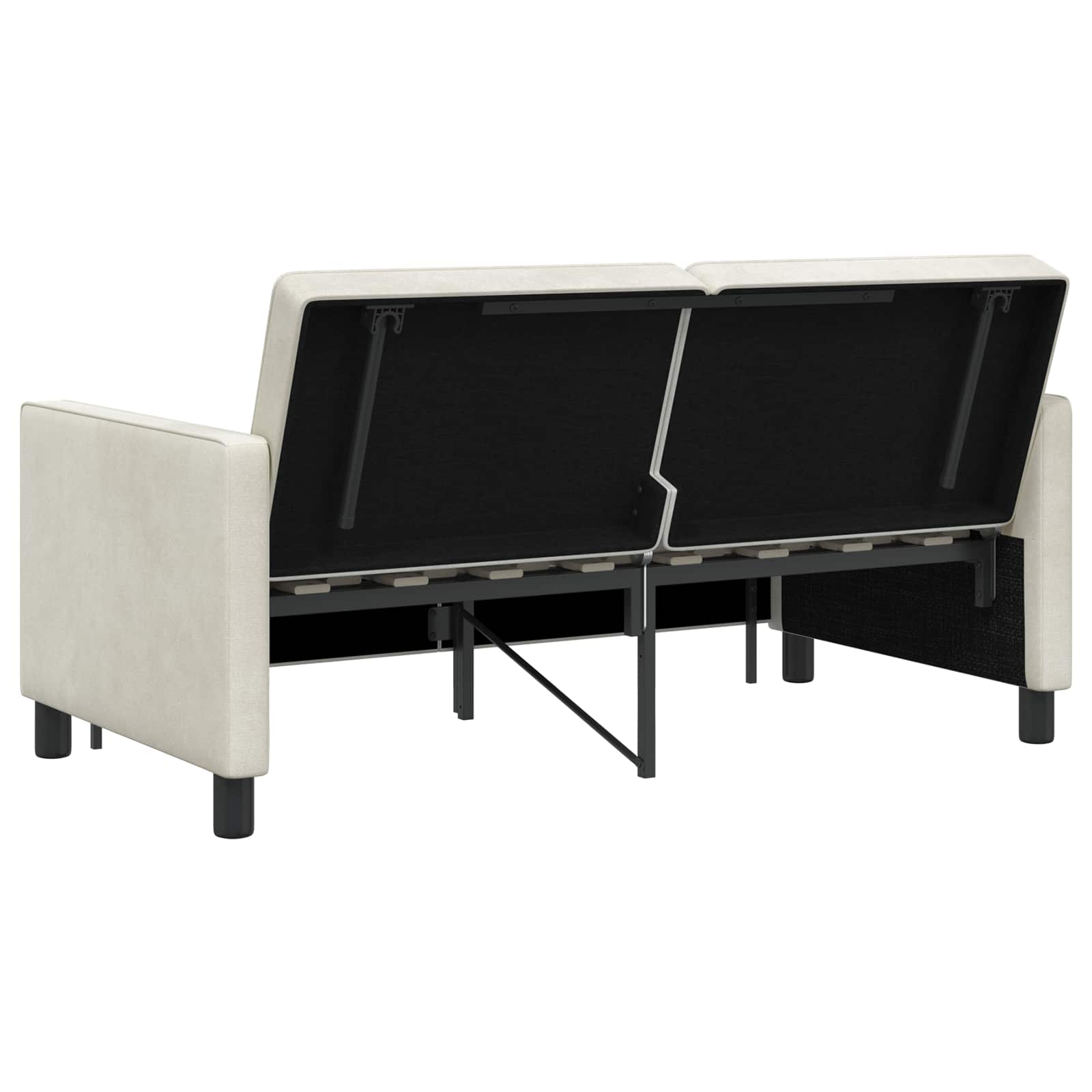 Schlafsofa Creme Stoff