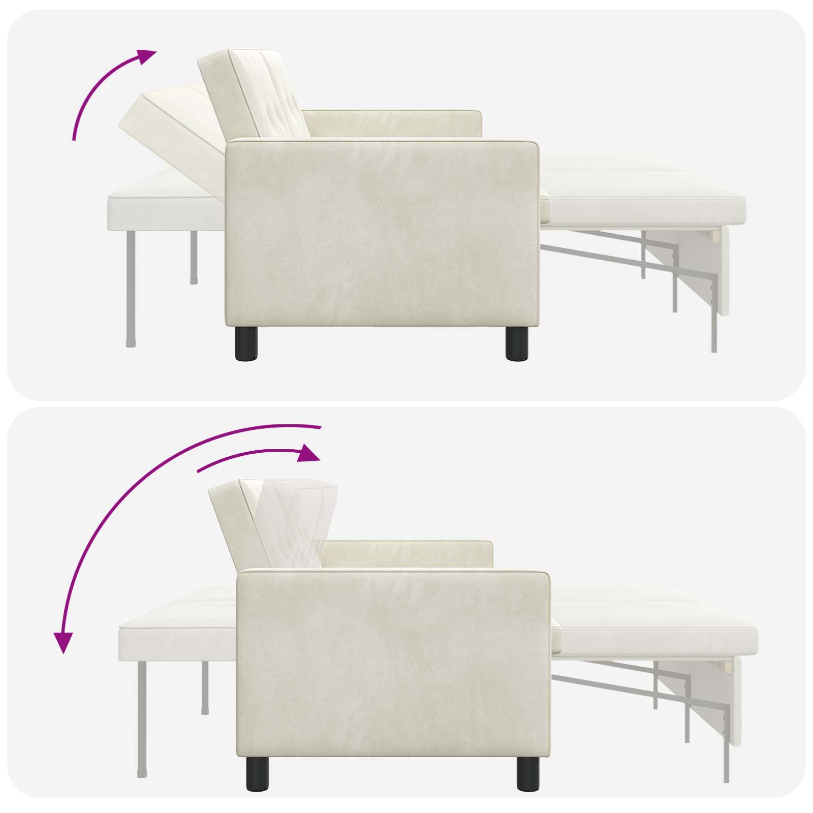 Schlafsofa Creme Stoff