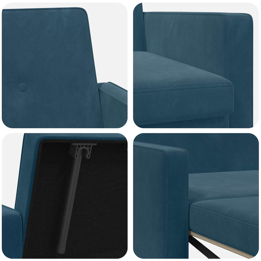 Schlafsofa Blau Stoff