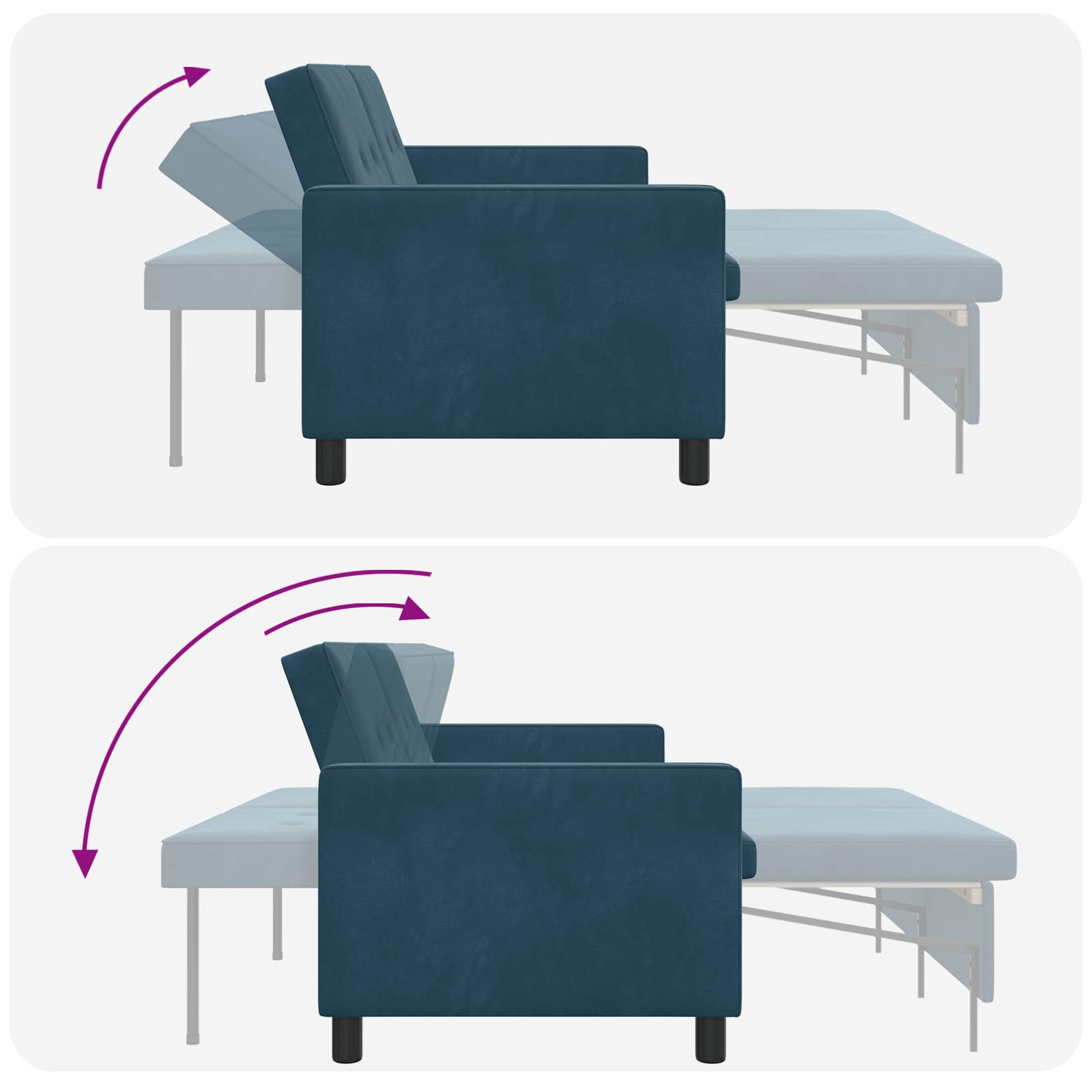 Schlafsofa Blau Stoff