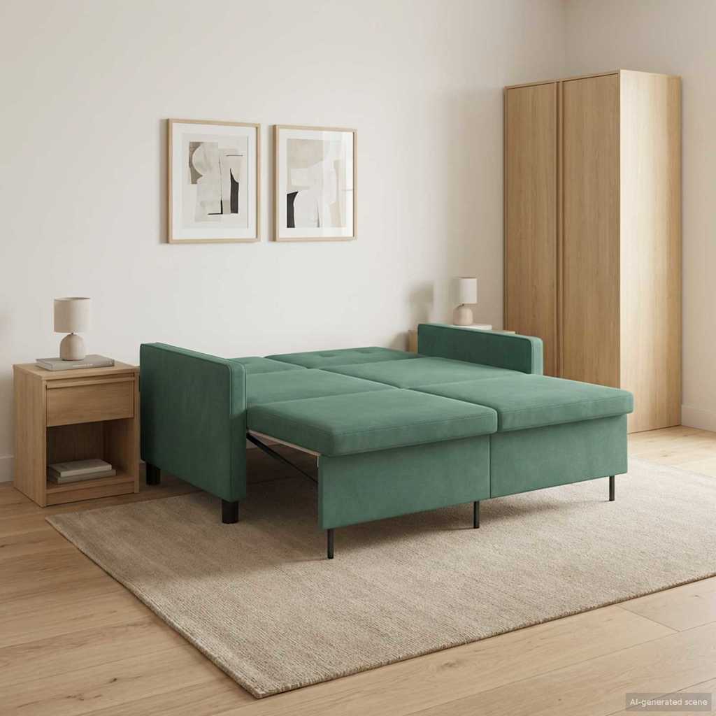 Schlafsofa Meergrün Stoff