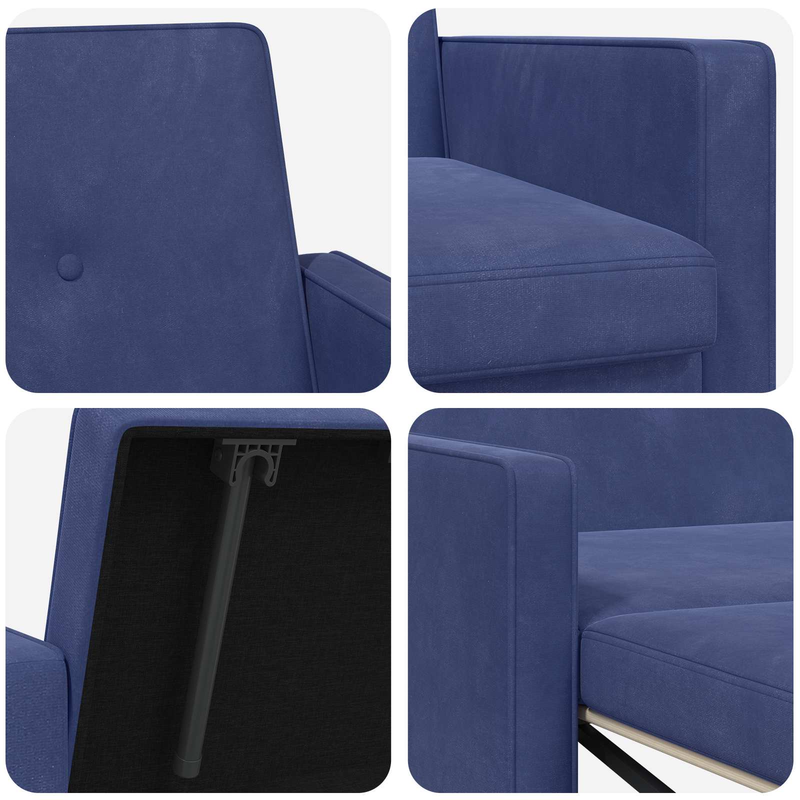 Schlafsofa Polizeiblau Stoff