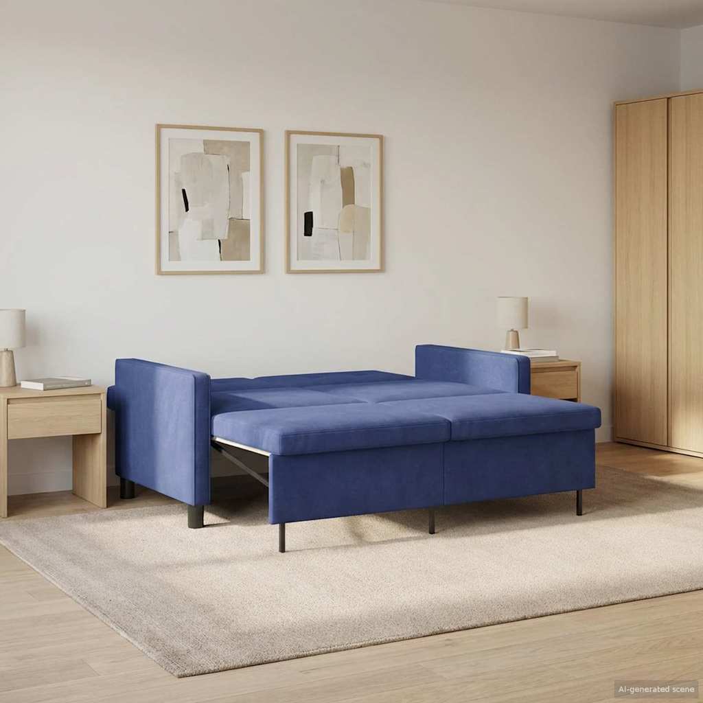 Schlafsofa Polizeiblau Stoff