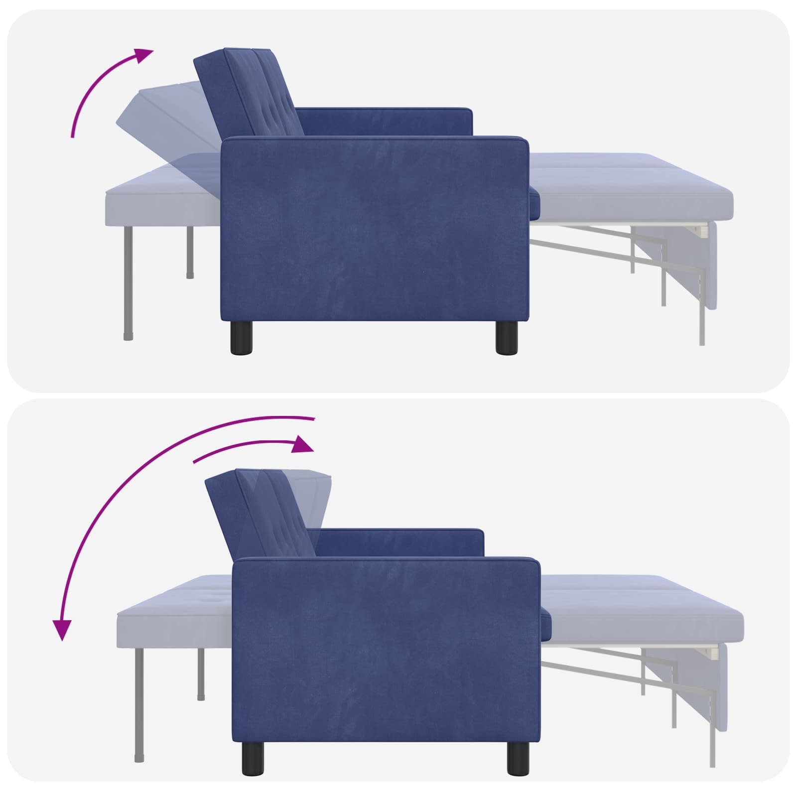 Schlafsofa Polizeiblau Stoff