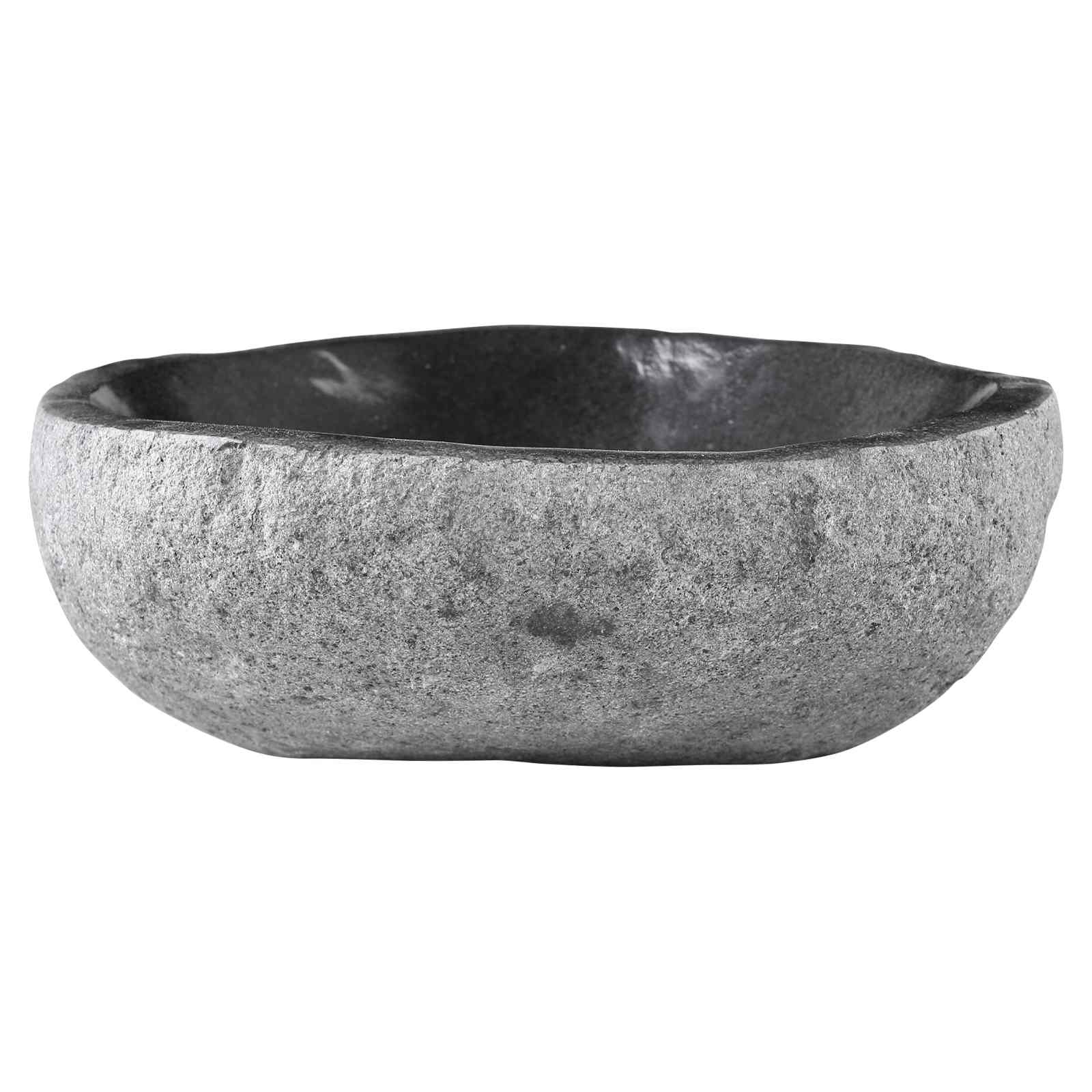 Waschbecken Oval Grau (32-37) x (27-30) x 12 cm Flussstein