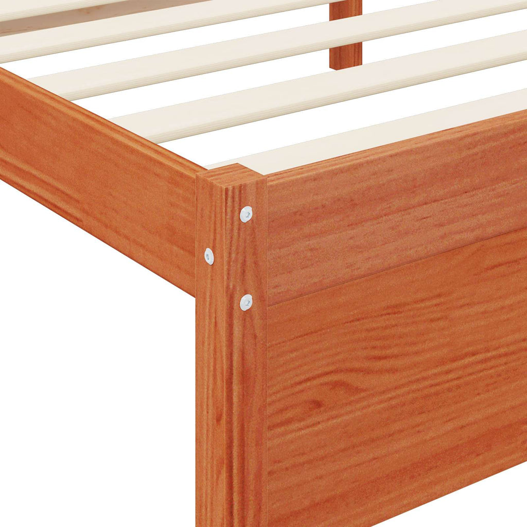 Bücherregal-Bett mit Kopfteil mit Speicher Massivholz Kiefer