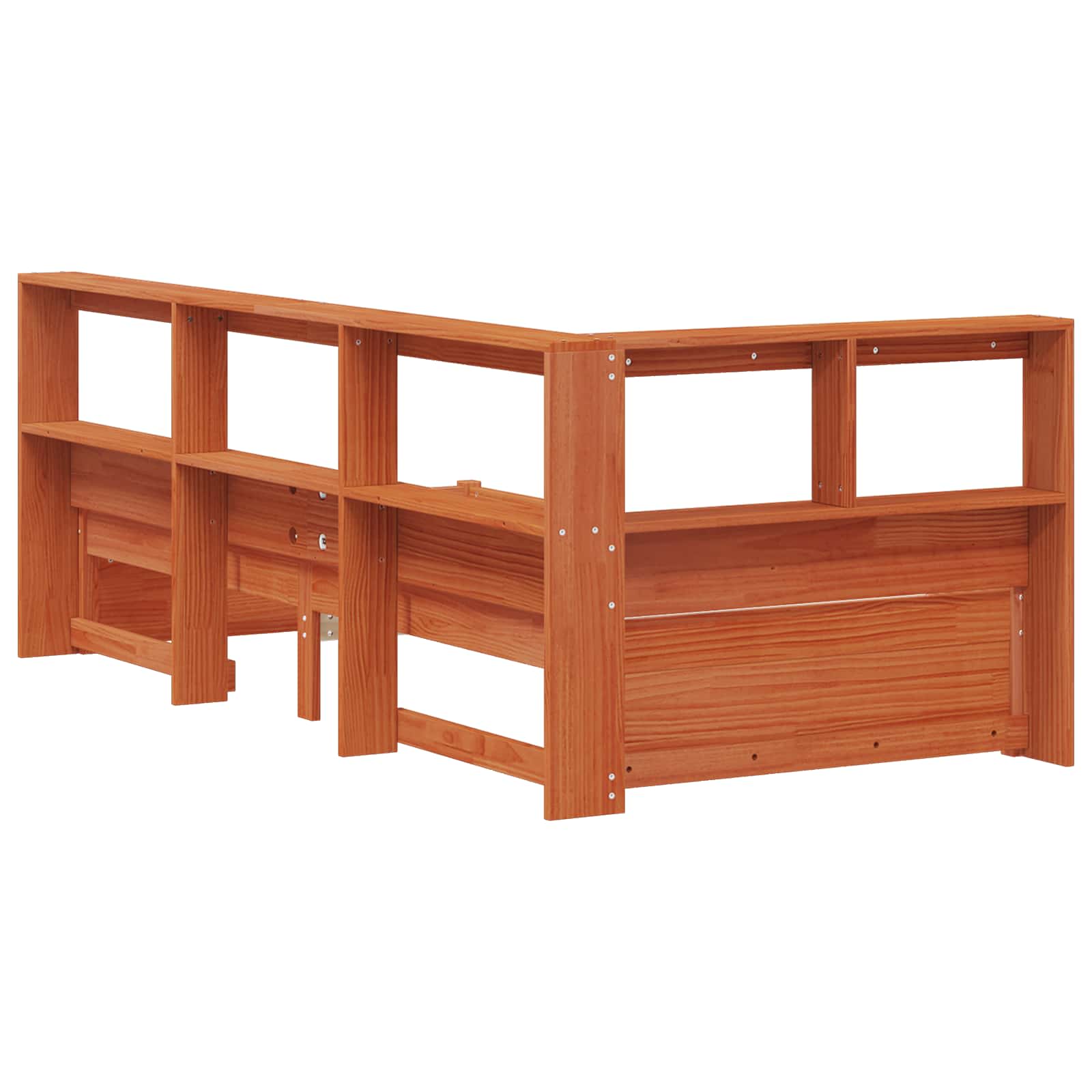 Bücherregal-Bett mit Kopfteil mit Speicher Massivholz Kiefer