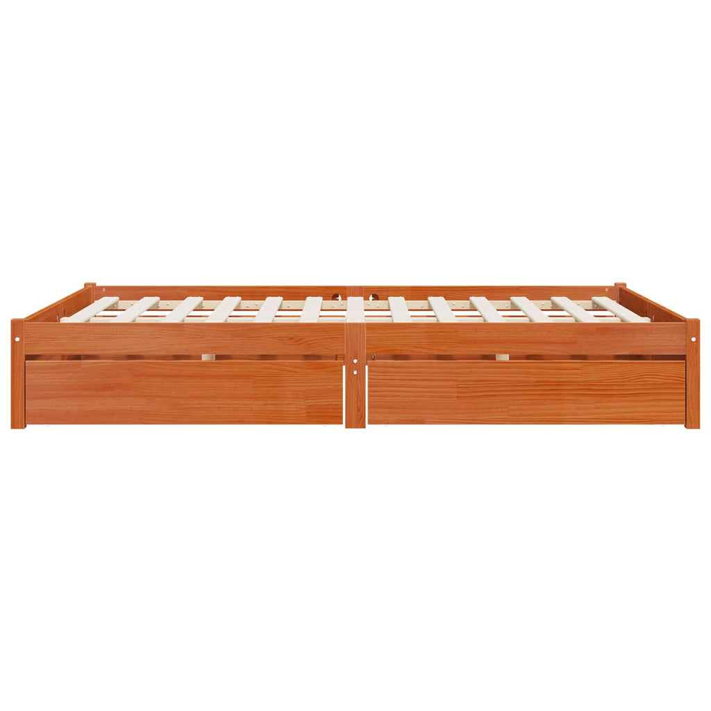 Bettrahmen mit Schubladen mit Speicher Massivholz Kiefer