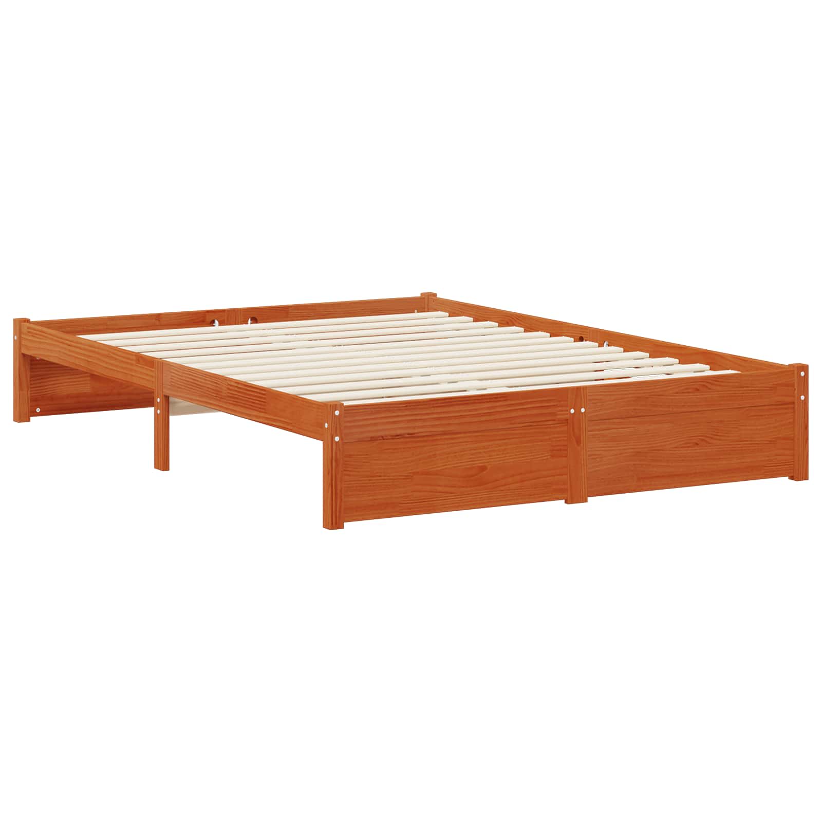 Bettrahmen mit Schubladen Wachsbraun Massivholz Kiefer
