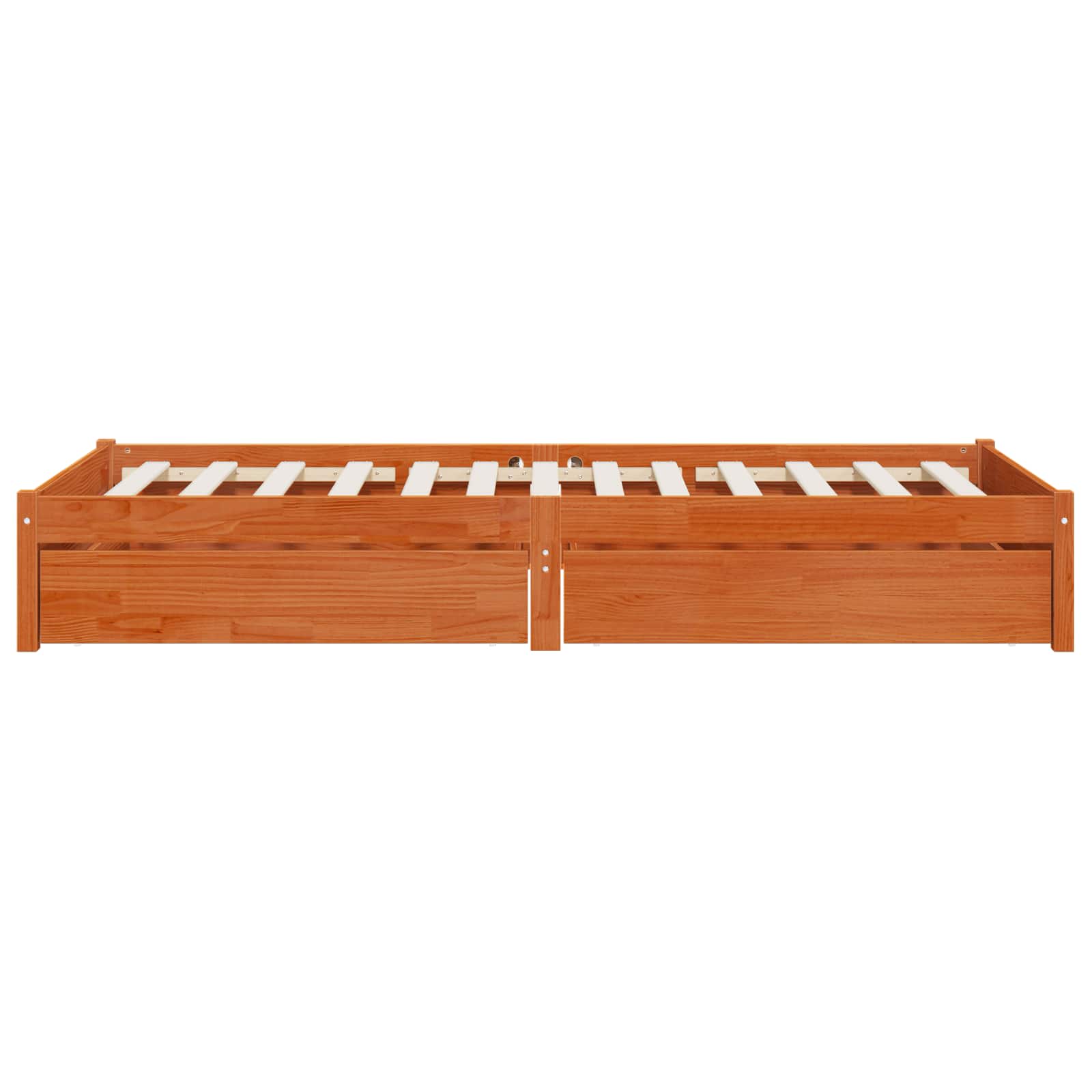 Bettrahmen mit Schubladen 3 pcs Wachsbraun Kiefernholz