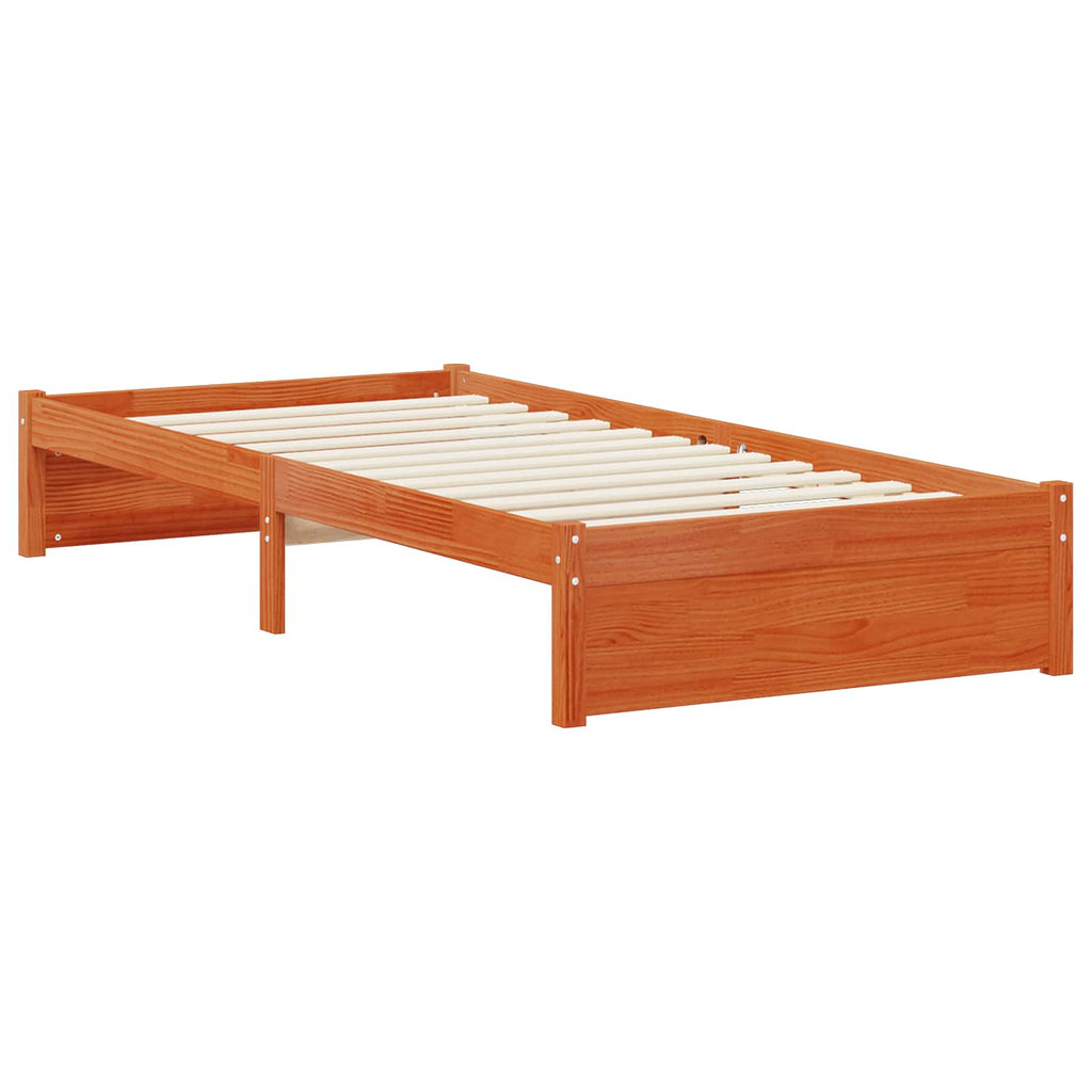Bettrahmen mit Schubladen Wachsbraun Massivholz Kiefer