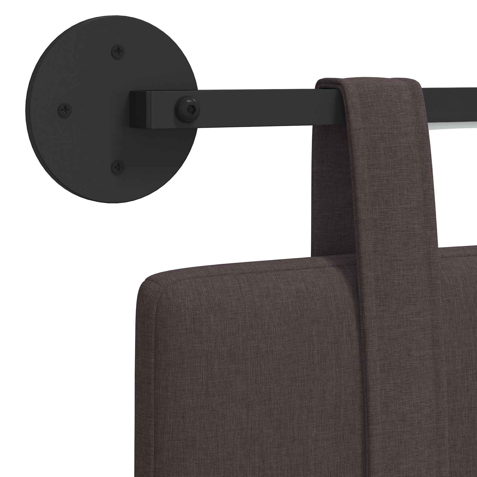 Hängendes Kopfteil Mit LED Licht Dunkelbraun Stoff