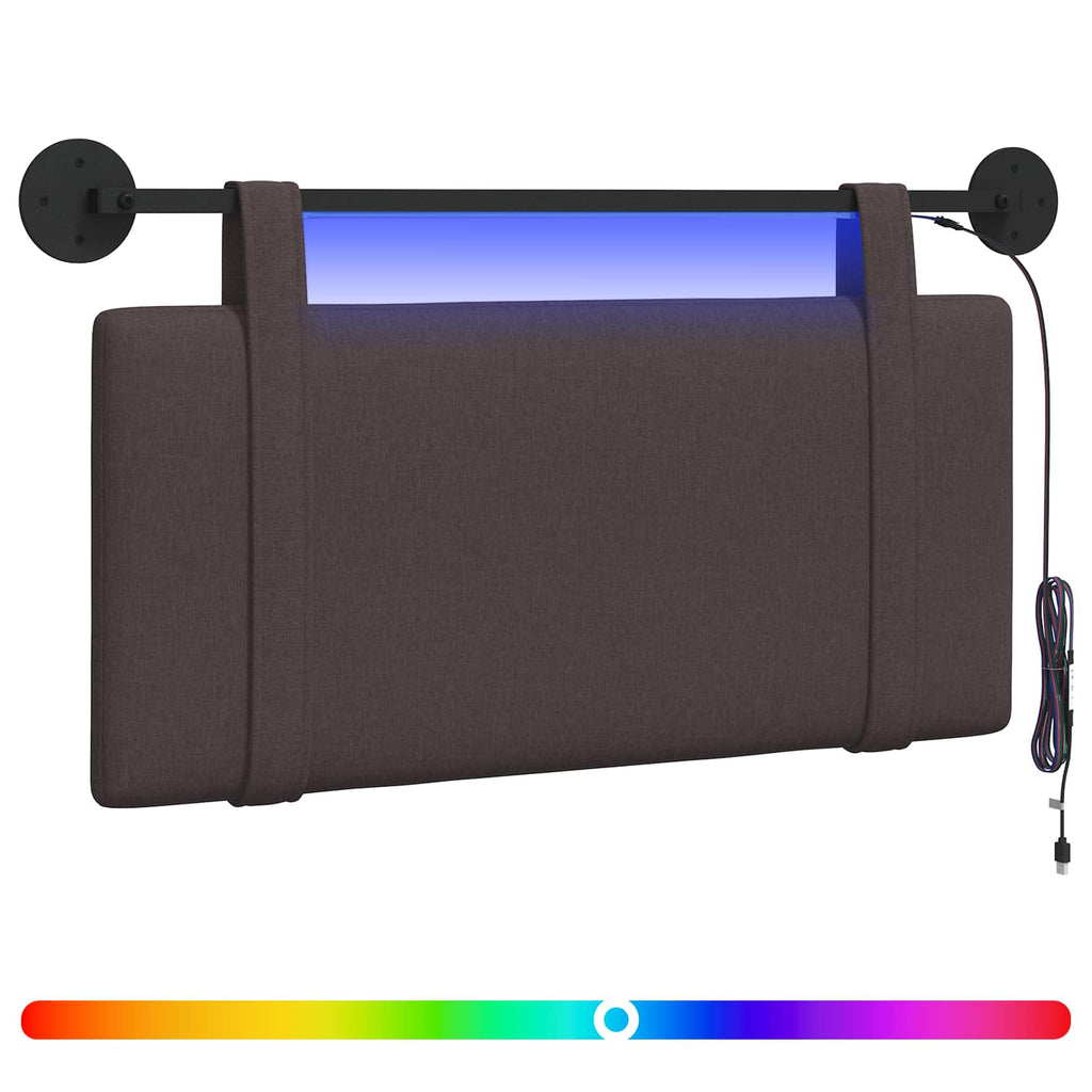 Hängendes Kopfteil Mit LED Licht Dunkelbraun Stoff