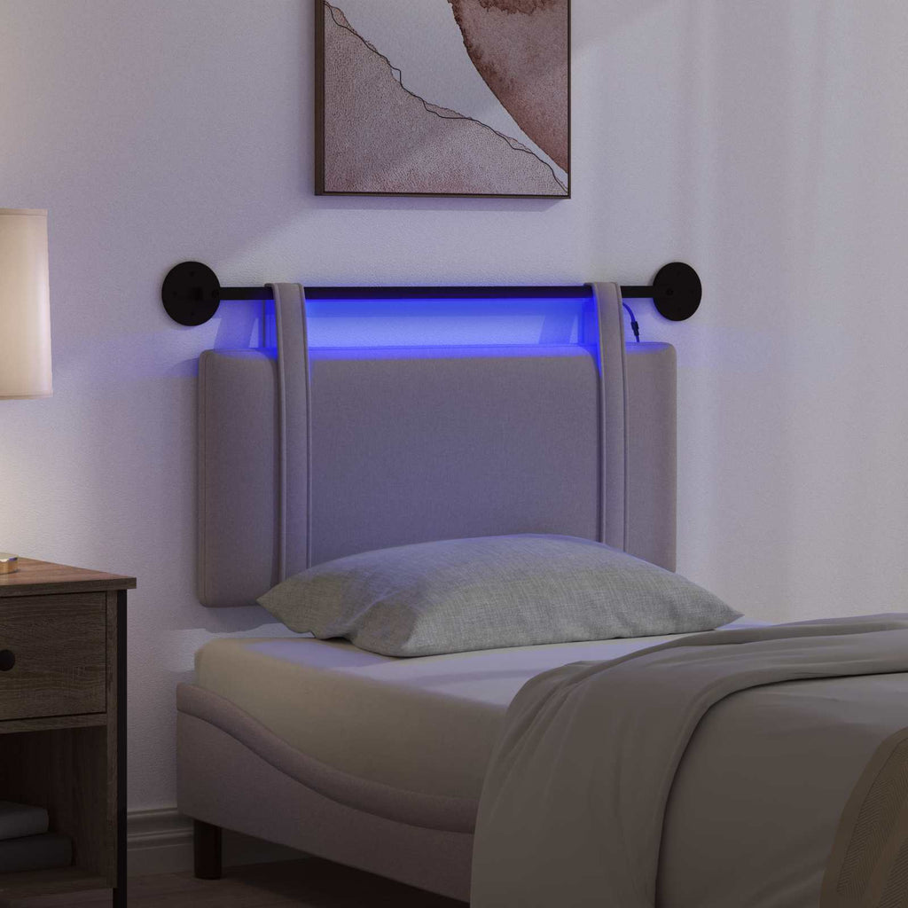 Hängendes Kopfteil Mit LED Licht Taupe Stoff